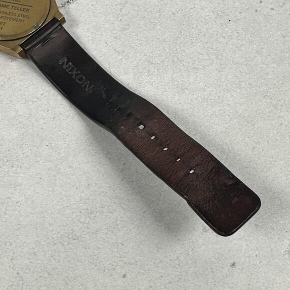 Nixon Time Teller Minimal Watch 37mm 100M Japan Movement Leather New Battery - Picture 8 of 12